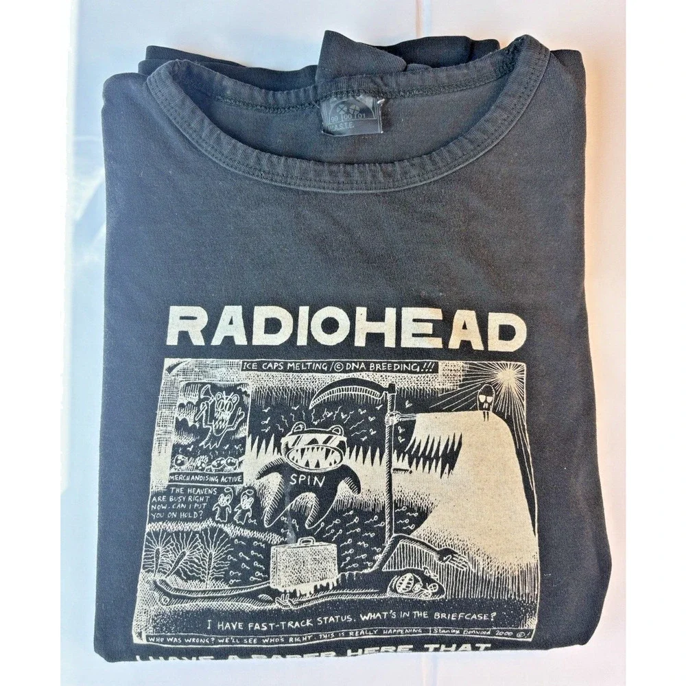 RADIOHEAD Black Stan Donwood TCHOCK Shirt Art 2000 Made by W.A.S.T.E. Men's XL - Picture 1 of 8